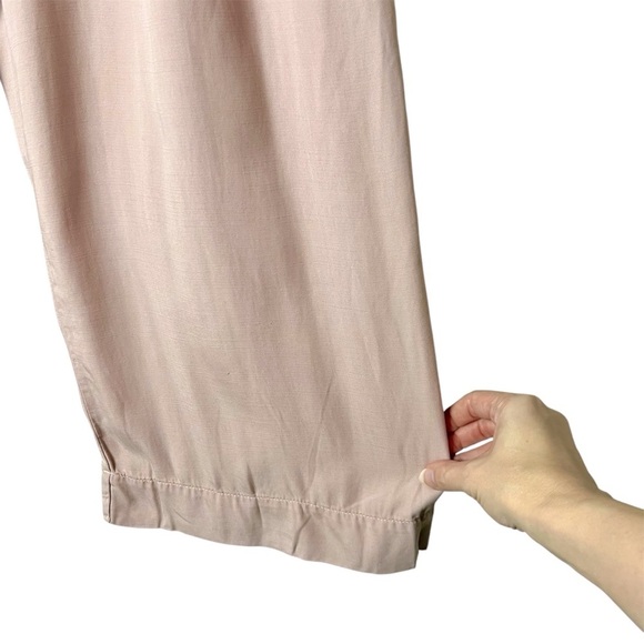 Anthropologie Blythe Wide Leg Paperbag Pants in Blush Pink Casual Size 10 Preppy - Picture 6 of 12